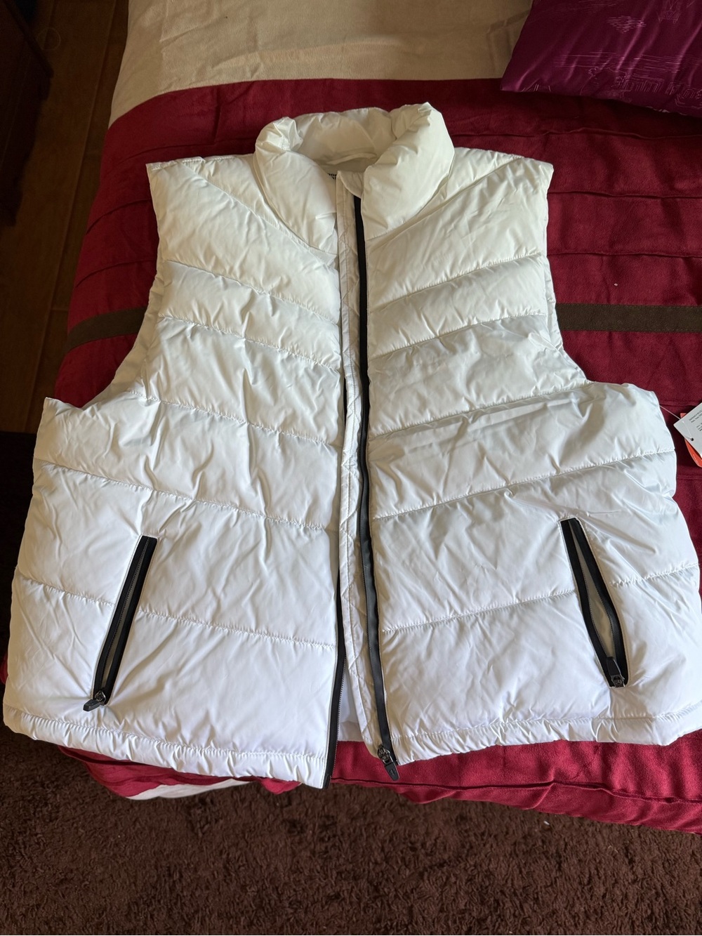 Sports Illustrated Swim White Quilted Puffer Vest
